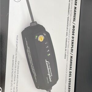 Lamborghini Black Battery Charger with Yellow Accents